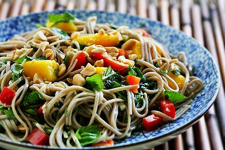 Soba noodle salad