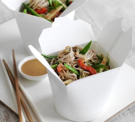 Soba noodle salad with Asian peanut dressing