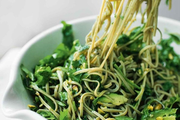 Soba noodles with lime, cardamom and avocado
