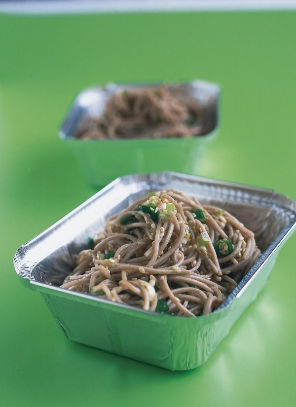 Soba noodles with sesame seeds