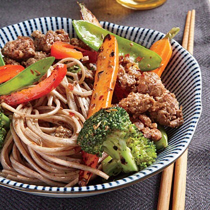 Soba noodles with spicy cumin lamb