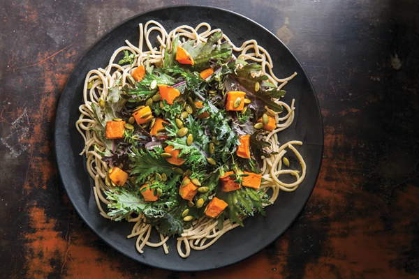 Soba salad with kabocha squash & toasted pepitas