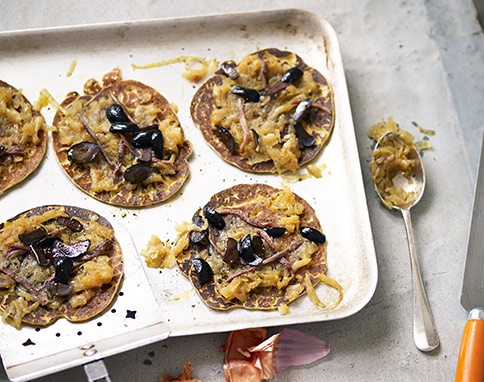 Socca with caramelised onions