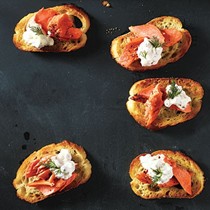 Sockeye salmon crostini