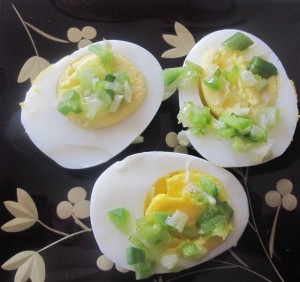 Soft-boiled eggs with pow pow sauce