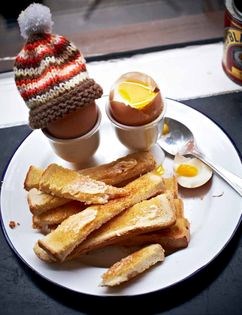 Soft-boiled eggs with toast soldiers