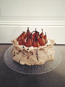 Soft brown Pavlova