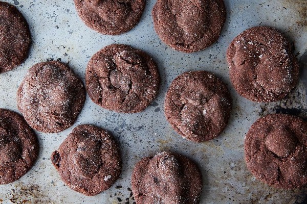 Soft chocolate almond cherry cookies