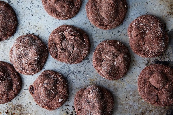 Soft chocolate almond cherry cookies