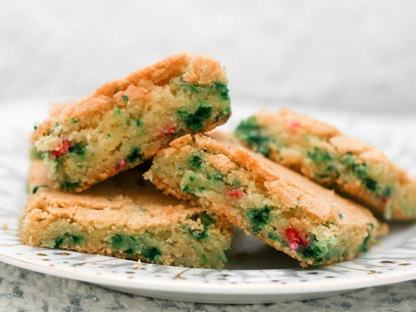 Soft confetti sugar cookie squares