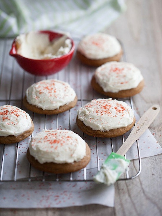 Soft gingersnaps with white chocolate cream cheese frosting