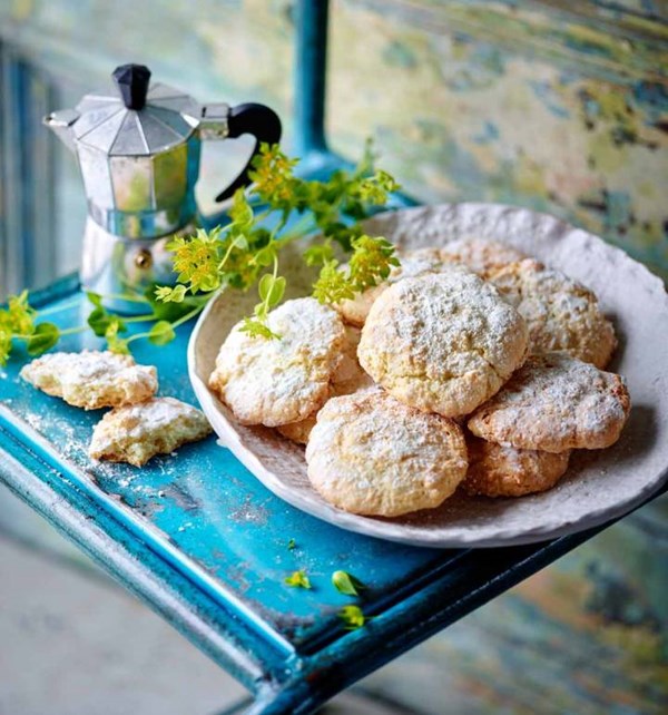 Soft lemon and almond ricciarelli cookies