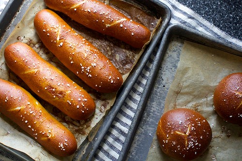 Soft pretzel buns and knots