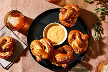 Soft pretzels with pumpkin beer cheese in a multi-cooker