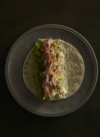 Soft tacos with smoky shredded pork