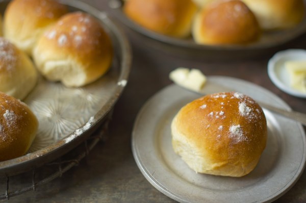 Soft white dinner rolls