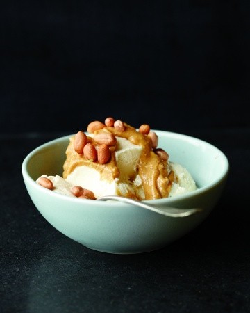 Softened ice cream with peanut butter