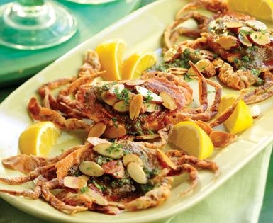 Softshell crabs amandine