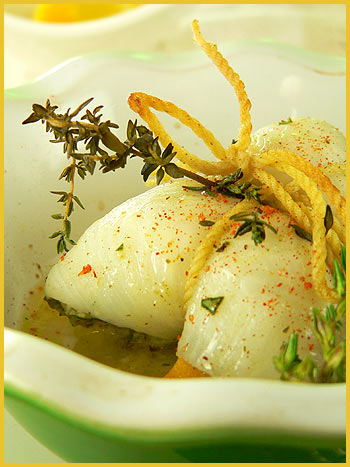 Sole roulades with herbs and lemon