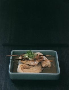 Somen with salt-grilled snapper