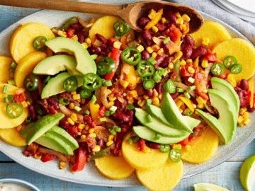 Sopes with beans and corn [tofu sour cream]
