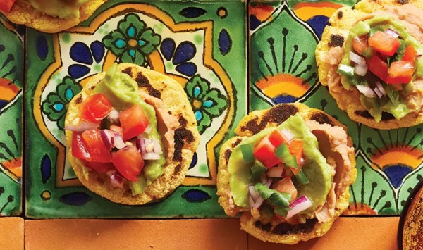 Sopes with refried beans 