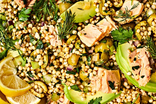 Sorghum and albacore tuna salad with preserved lemon