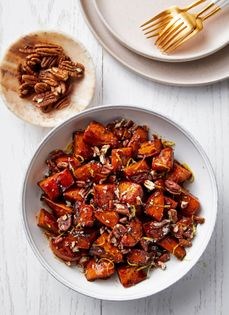 Sorghum and pecan sweet potatoes 