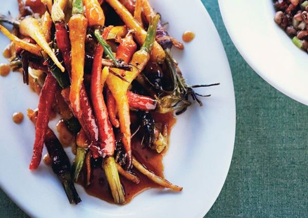 Sorghum-glazed baby carrots