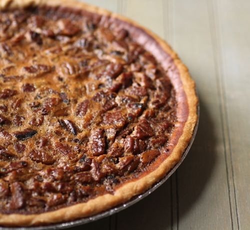 Sorghum-sweetened chocolate pecan pie
