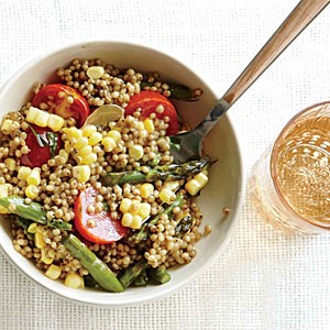 Sorghum with summer corn, tomatoes, and tarragon