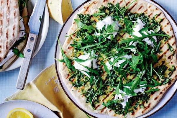 Sorrel pesto piadina