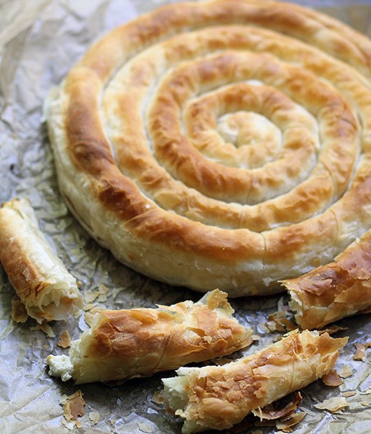 Soula's Naoussa cheese pie (Naousseiki tyropita tis Soulas)