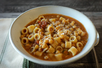Soup of pasta and chickpeas (Zuppa di pasta e ceci)
