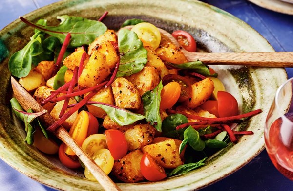 Sour & spicy roast potato salad