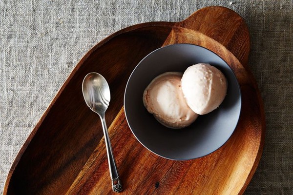 Sour cherry almond frozen yogurt