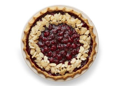 Sour cherry-almond pie