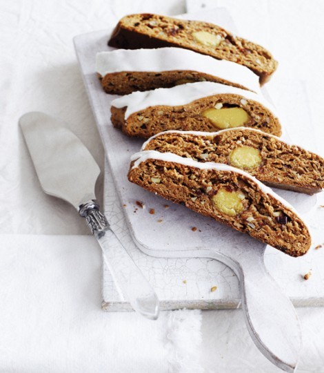 Sour cherry and marzipan stollen