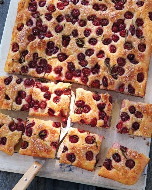 Sour cherry and rosemary focaccia