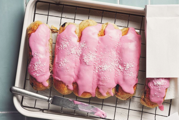 Sour cherry and rosewater finger buns