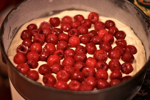 Sour cherry coffee cake