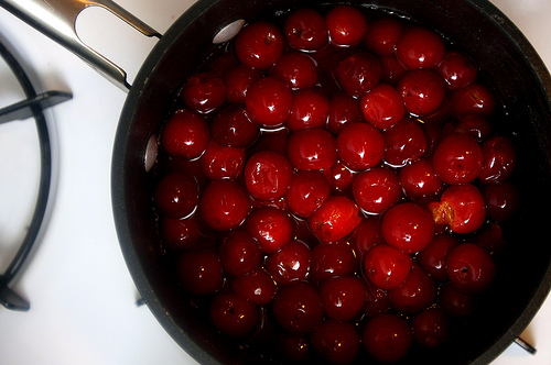 Sour cherry compote