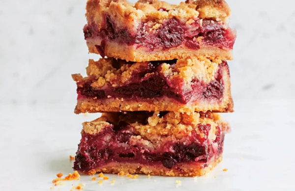 Sour cherry crumble bars