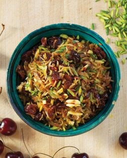 Sour cherry polow (Albalu polow)