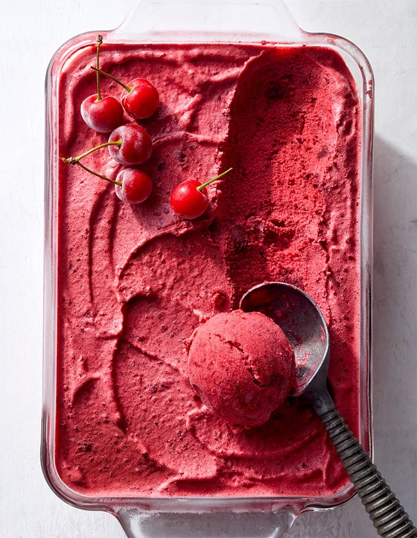 Sour cherry sorbet