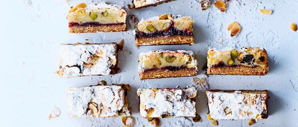 Sour cherry stollen bars