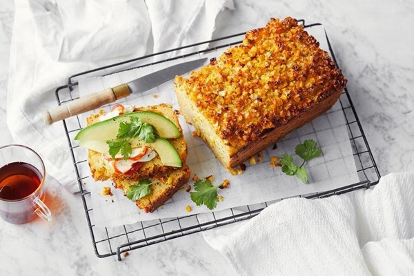 Sour cream and corn 'fritter' loaf