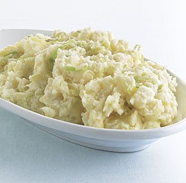 Sour cream and leek mashed potatoes