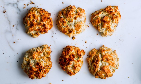 Sour cream and scallion drop biscuits