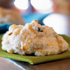 Sour cream, cheddar, and green onion drop biscuits